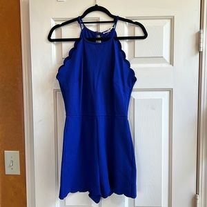 Socialite romper with scalloped edges in blue size S